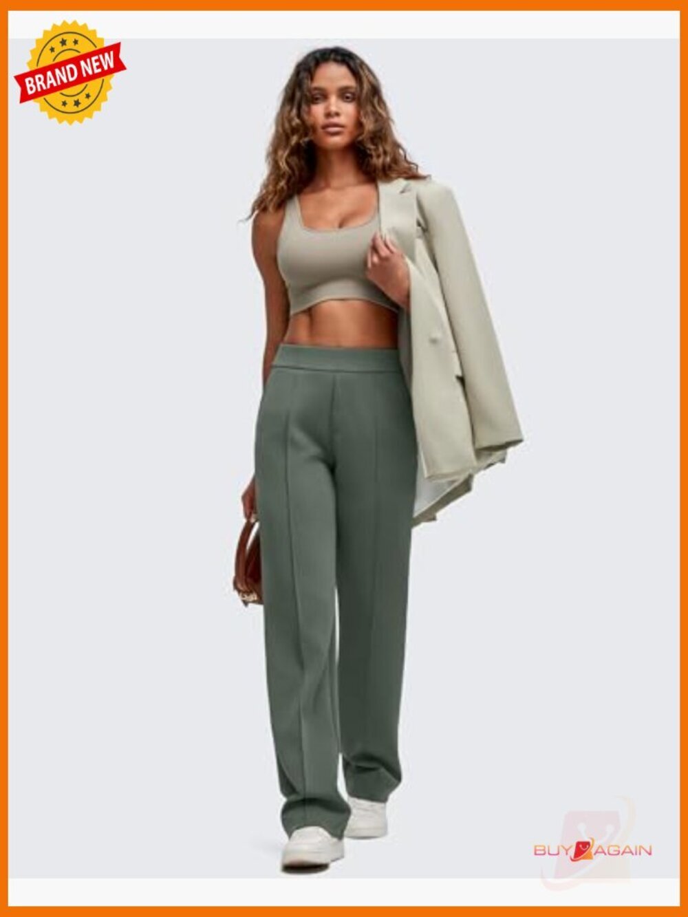 High Waist Elastic Lounge Sweatpants with Pockets Straight Leg - Picture 6 of 7